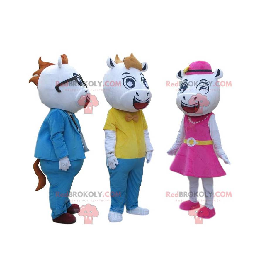 3 cow mascots. Cow costumes. Farm mascot - Redbrokoly.com