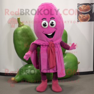 Magenta gurka maskot kostym...