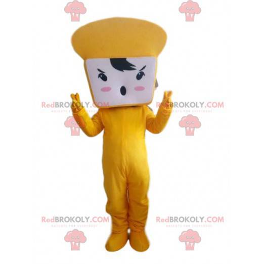 Sliced bread mascot. Bakery mascot. Giant toast - Redbrokoly.com