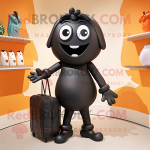 Black Pepper mascot costume character dressed with a Swimwear and Briefcases