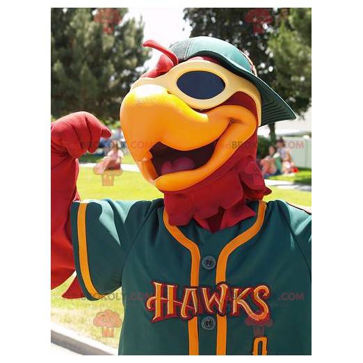 Mascotte gigante dell'aquila rossa e gialla - Redbrokoly.com
