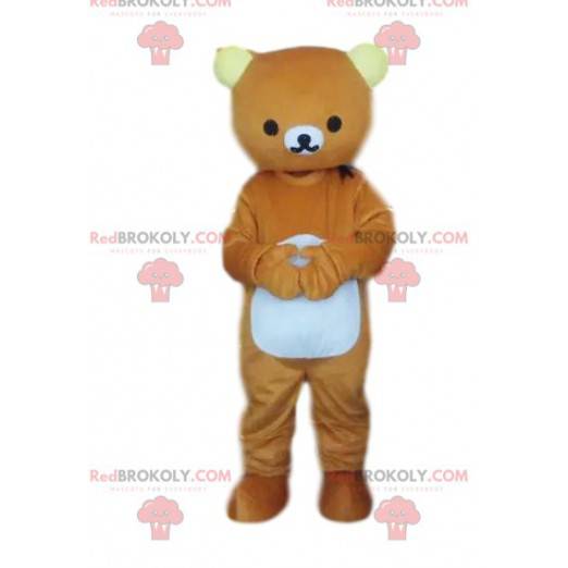 Mascotte d'ours brun, costume de nounours, déguisement ours -
