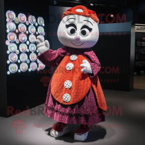 nan Shakshuka mascot costume character dressed with a Midi Dress and Coin purses