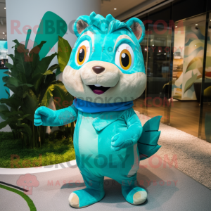 Turquoise Chipmunk mascotte...