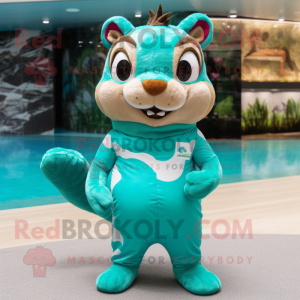 Turquoise Chipmunk mascotte...