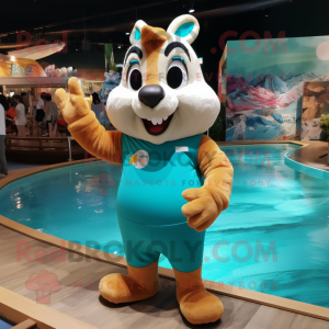 Turquoise Chipmunk mascotte...