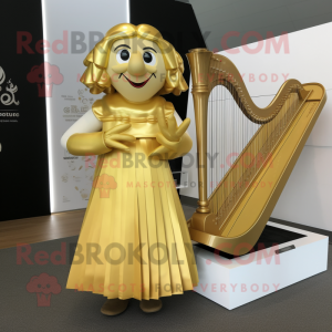 Guld Celtic Harp maskot...