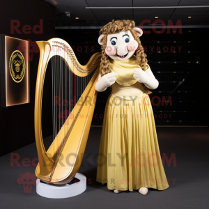 Guld Celtic Harp maskot...