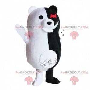 Mascotte de Monokuma, célèbre ours noir et blanc diabolique -