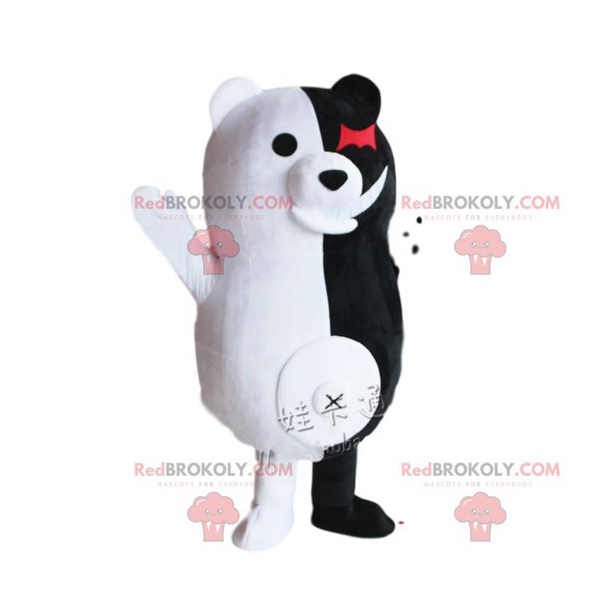 Monokuma mascotte, beroemde kwaadaardige zwart-witte beer -