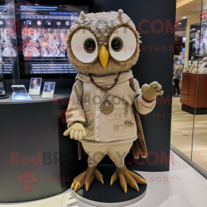 Tan Owl maskot drakt...