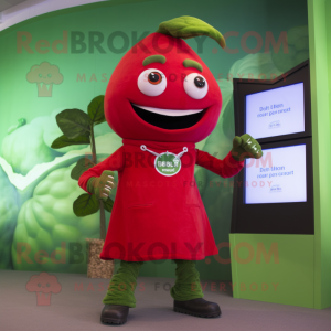 Red Beanstalk maskot drakt...