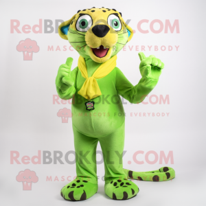 Limegrön Gepard maskot...