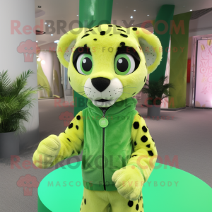 Limegrøn gepard maskot...