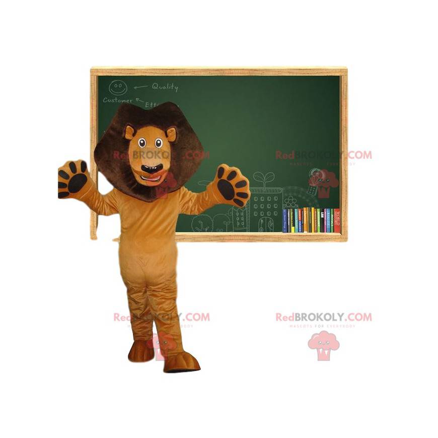 Mascotte de lion marron. Costume lion Alex. Déguisement Simba -