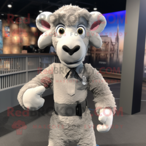 Grey Ram maskot kostume...