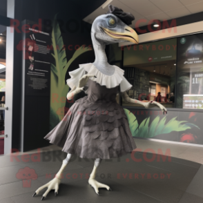 nan Velociraptor mascot costume character dressed with a Midi Dress and Shoe clips