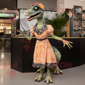  Velociraptor maskot kostym...