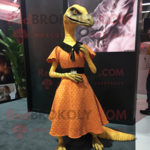 nan Velociraptor mascot costume character dressed with a Midi Dress and Shoe clips