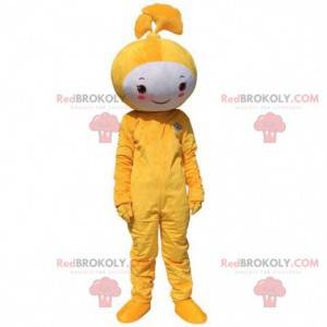 2 bladmascottes, een groene en een oranje. Cosplay blad -