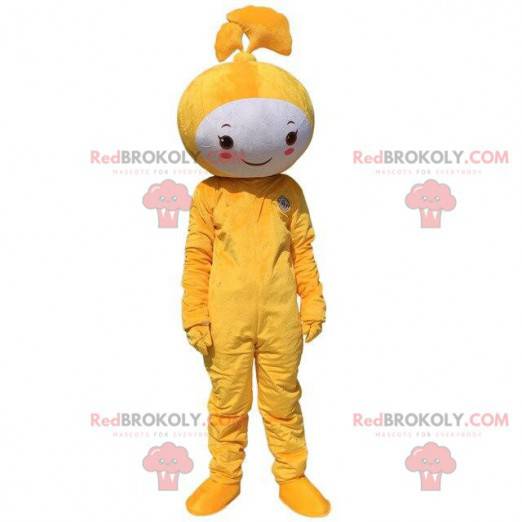 2 bladmascottes, een groene en een oranje. Cosplay blad -
