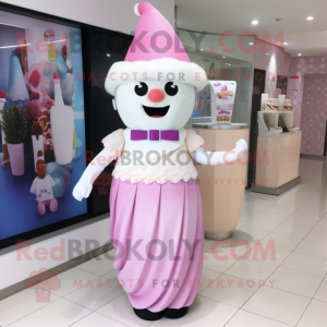 nan Ice Cream mascot costume character dressed with a Sheath Dress and Bracelet watches