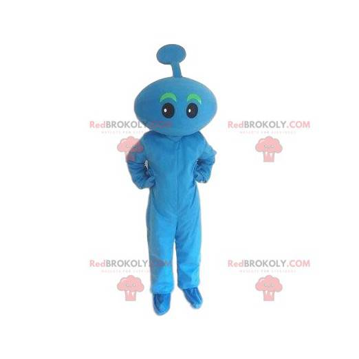 Blue mascot. Blue snowman, blue character. Blue costume -