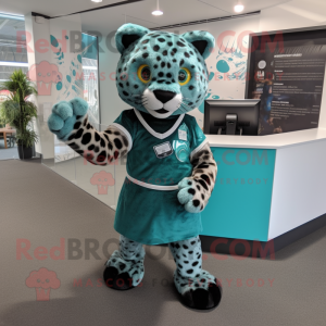 Teal Leopard mascotte...