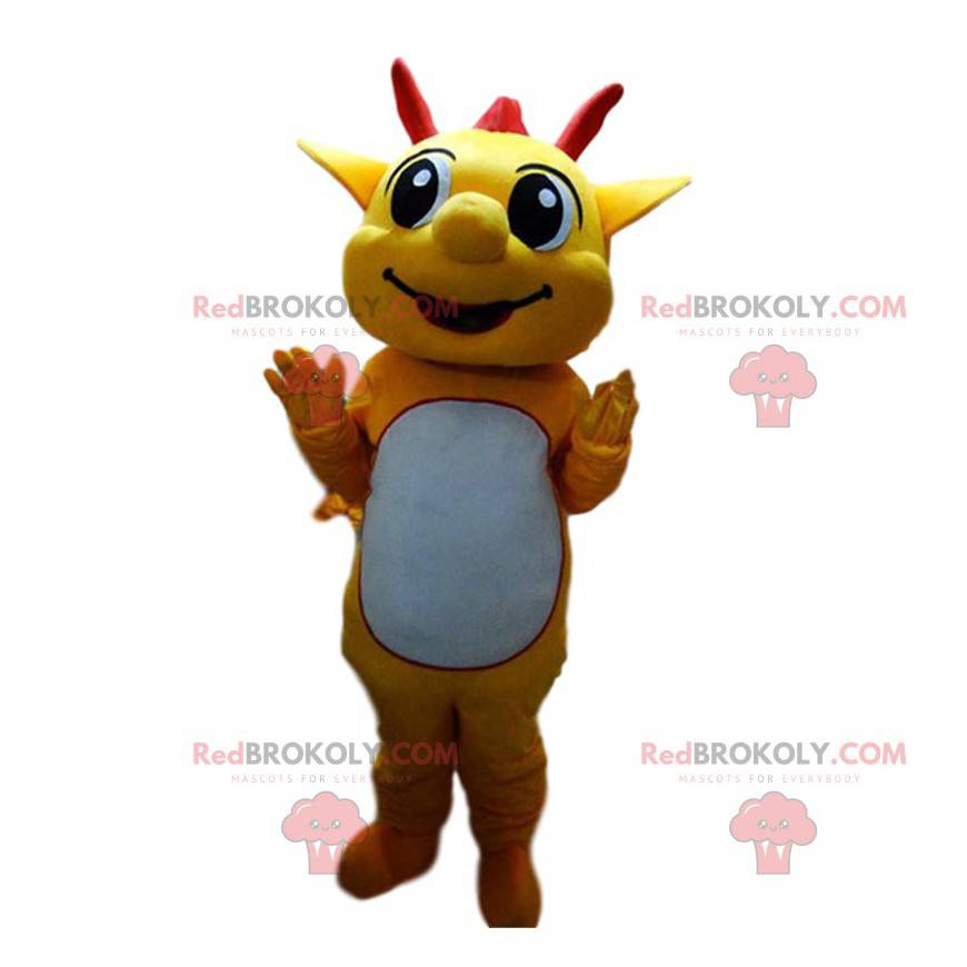Yellow and red dragon costume mascot. Dragon costume -