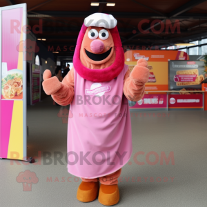 Roze Currywurst mascotte...