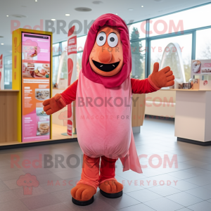 Roze Currywurst mascotte...