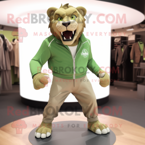 Grüner Smilodon Maskottchen...