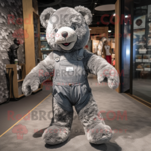 Grijze teddybeer mascotte...