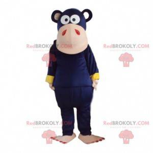 Purple monkey mascot. Colorful chimpanzee costume disguise -