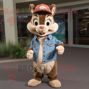 Tan Chipmunk maskot drakt...