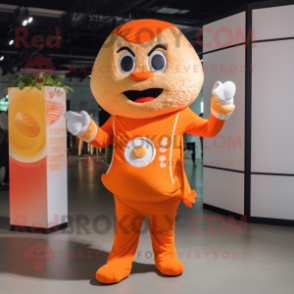 Orange Pad Thai mascot costume character dressed with a Romper and Cufflinks