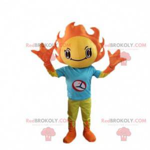 Yellow and orange sun costume mascot. Spring costume -