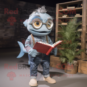 Grå guldfisk maskot kostym...
