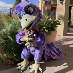 Lavendel Utahraptor maskot...