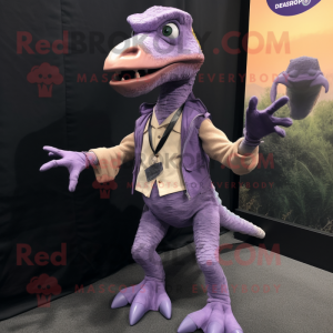 Lavendel Utahraptor maskot...