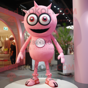 Pink Cyclops maskot kostume...