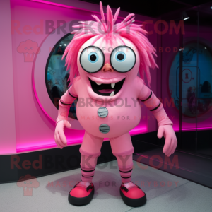 Pink Cyclops maskot kostume...