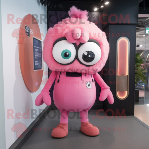 Pink Cyclops maskot kostume...