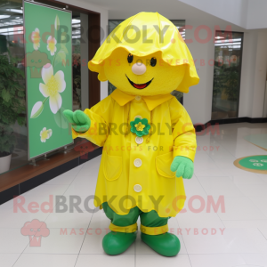 Citrongul Firkløver maskot...