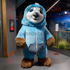 Sky Blue Marmot maskot...