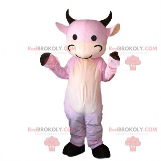 Mascote disfarça vaca rosa. Fantasia de disfarce Cortar L (175-180CM)