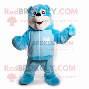 Sky Blue Marmot maskot...