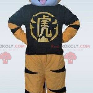 Mascotte de tigre jaune. Costume de tigre. Déguisement de tigre