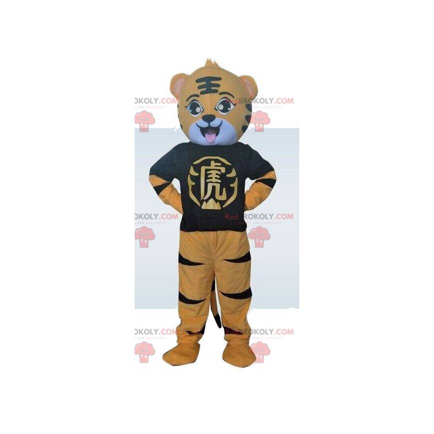 Yellow tiger mascot. Tiger costume. Tiger costume -