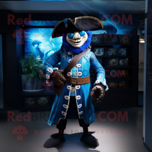 Blauer Piraten Maskottchen...
